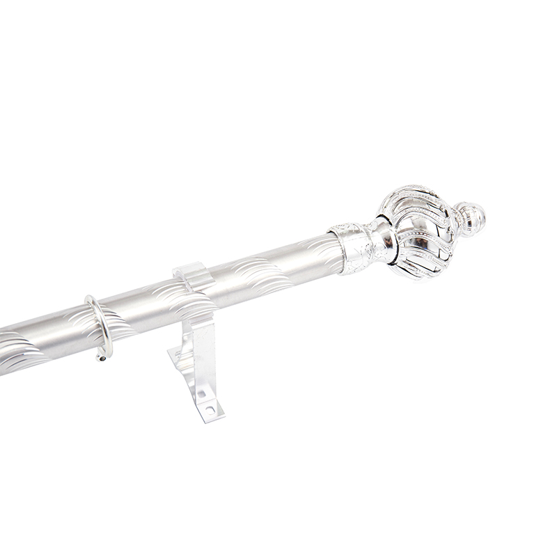 Canne à rideau en aluminium au croissant
